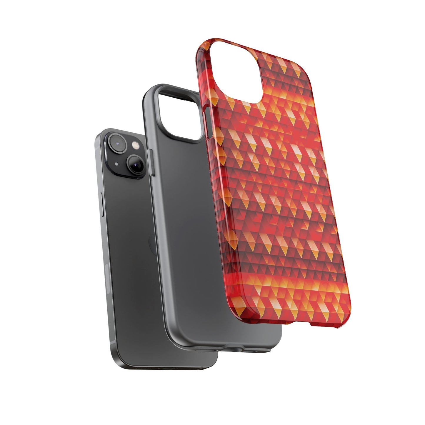 Geometric Flame - Red Triangles - Boston University Red d00000 - Tough Cases