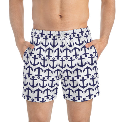 Anchors Aweigh - White ffffff - Swim Trunks