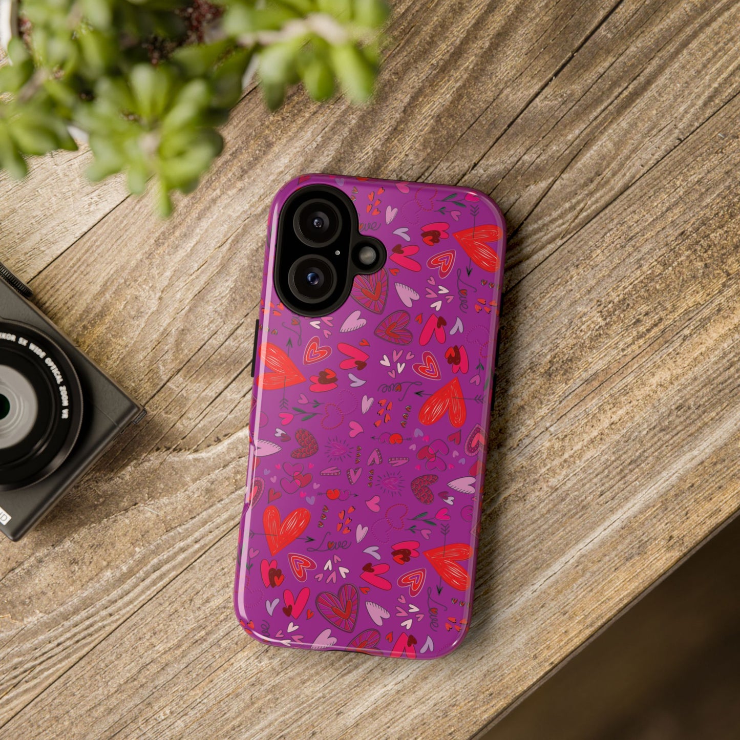 Heart Doodles - Deep Magenta B805AE - Tough Cases