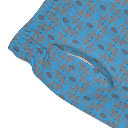 Playful Dolphins - Blue 00b3ff - Swim Trunks