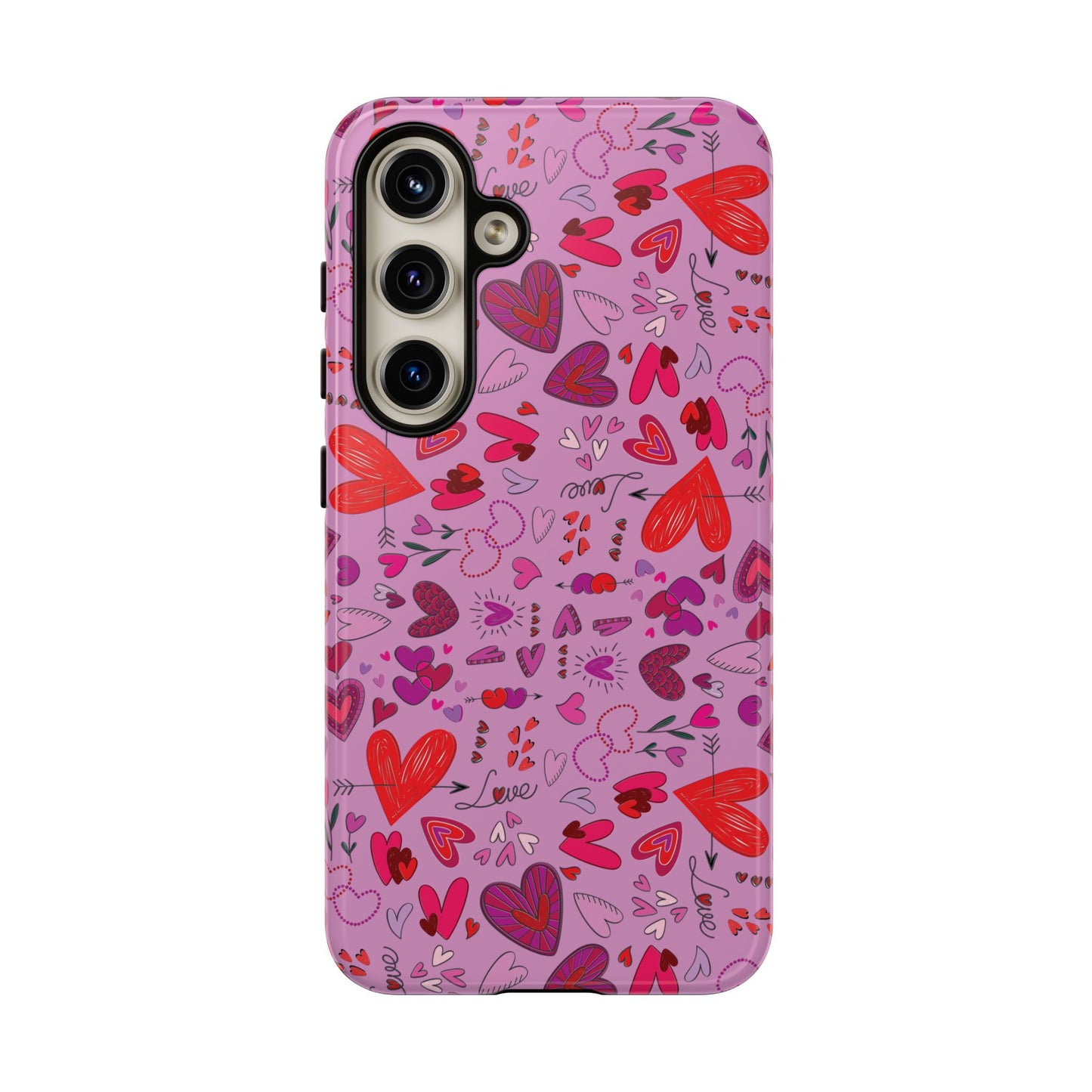 Heart Doodles - Fuschia Pink ff8eff - Tough Cases