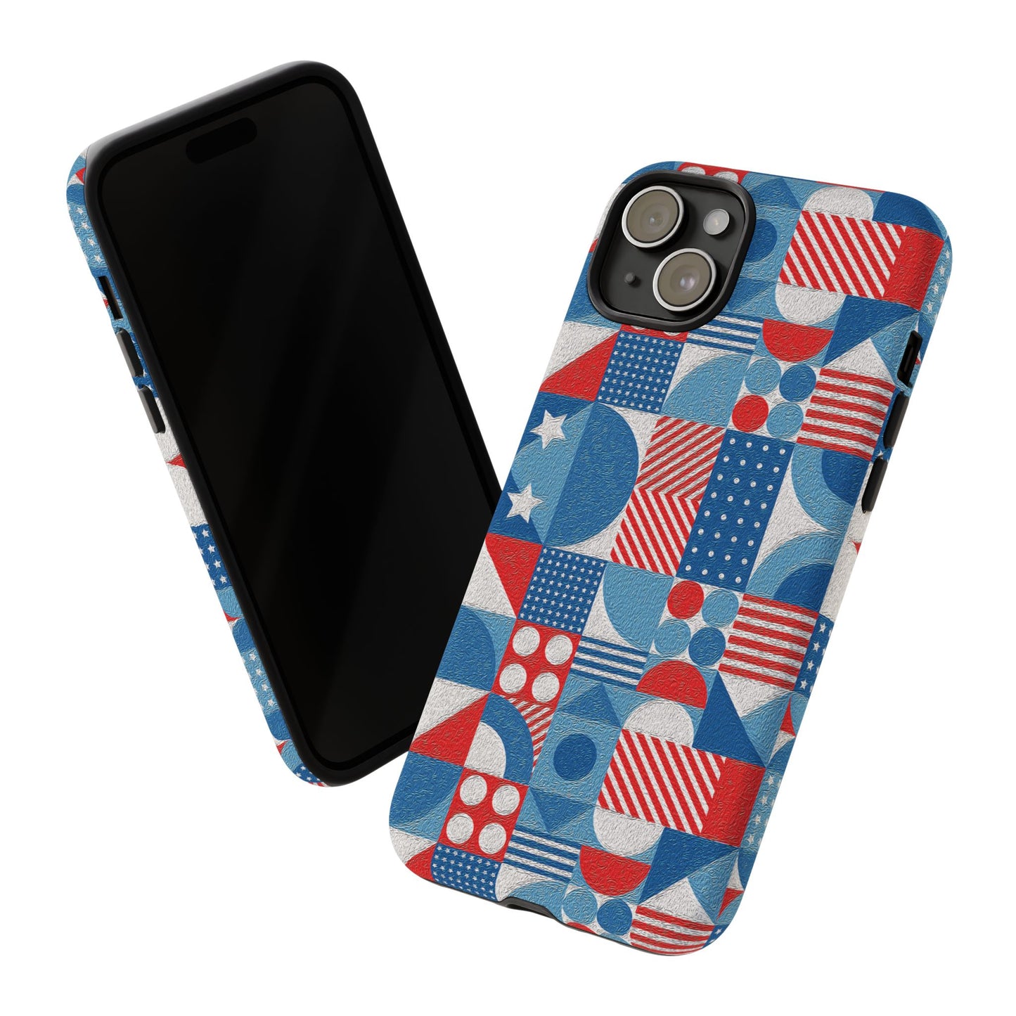 Red White and Blue Bold Pattern - BIG - Oil Paint Texture - Tough Cases