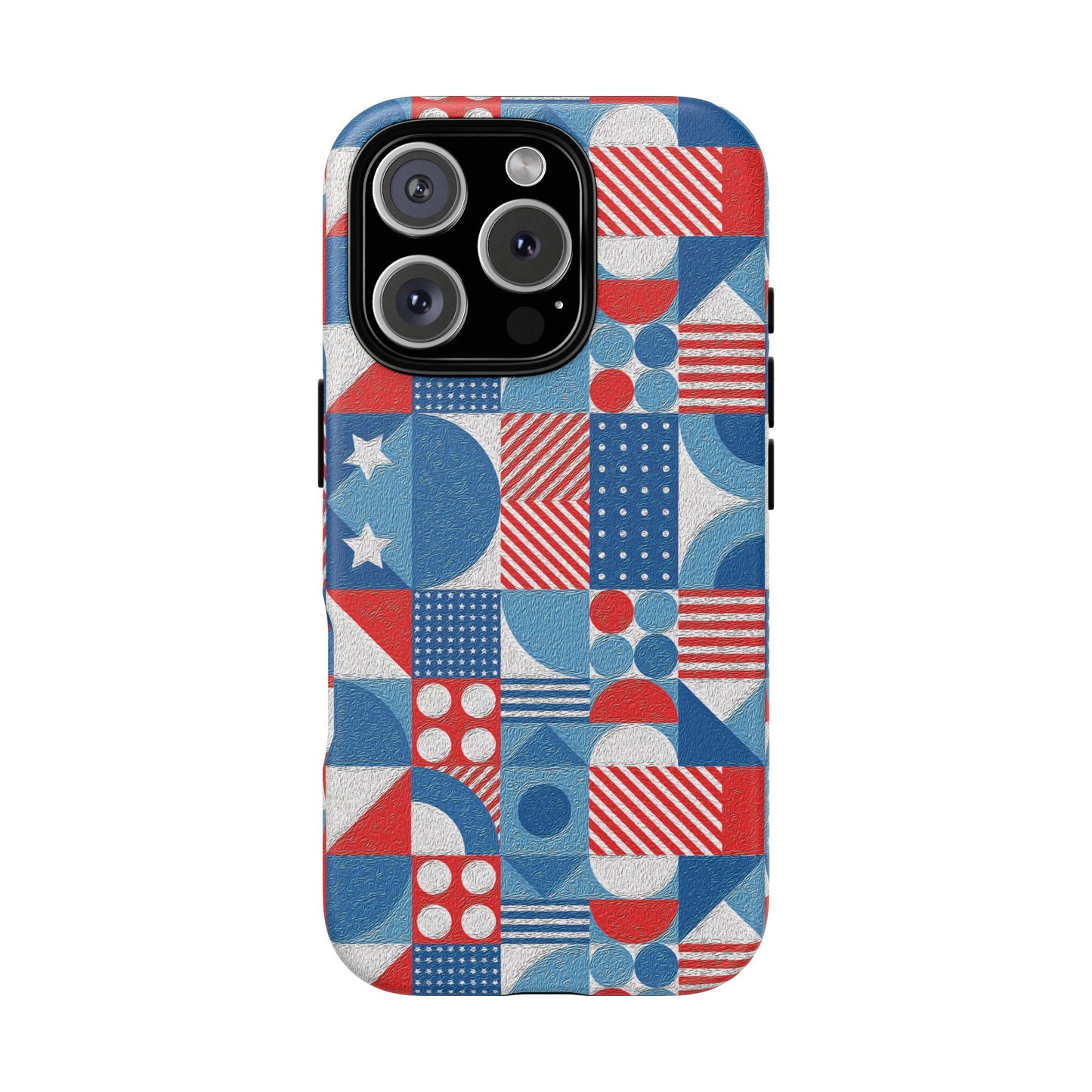 Red White and Blue Bold Pattern - BIG - Oil Paint Texture - Tough Cases