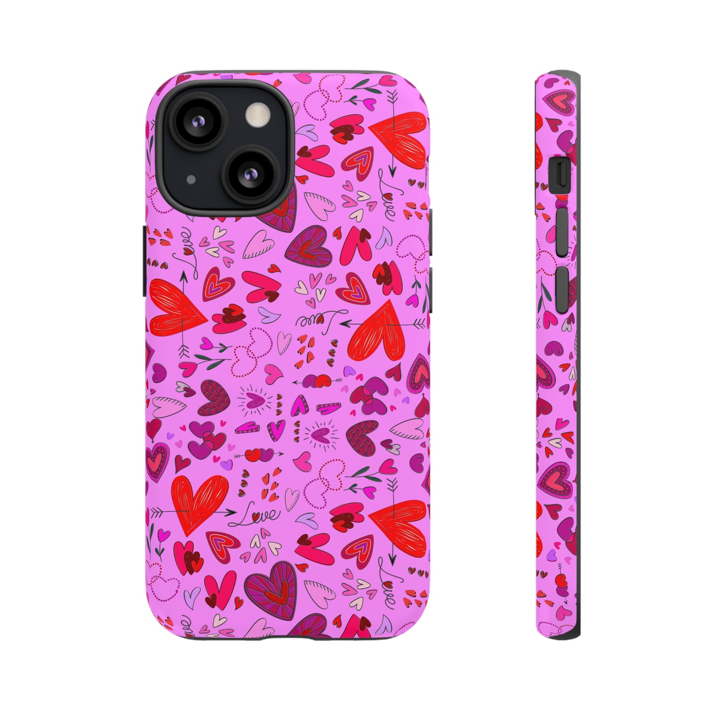 Heart Doodles - Fuschia Pink ff8eff - Tough Cases