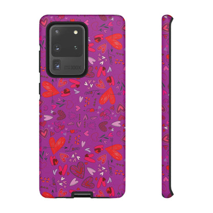 Heart Doodles - Deep Magenta B805AE - Tough Cases