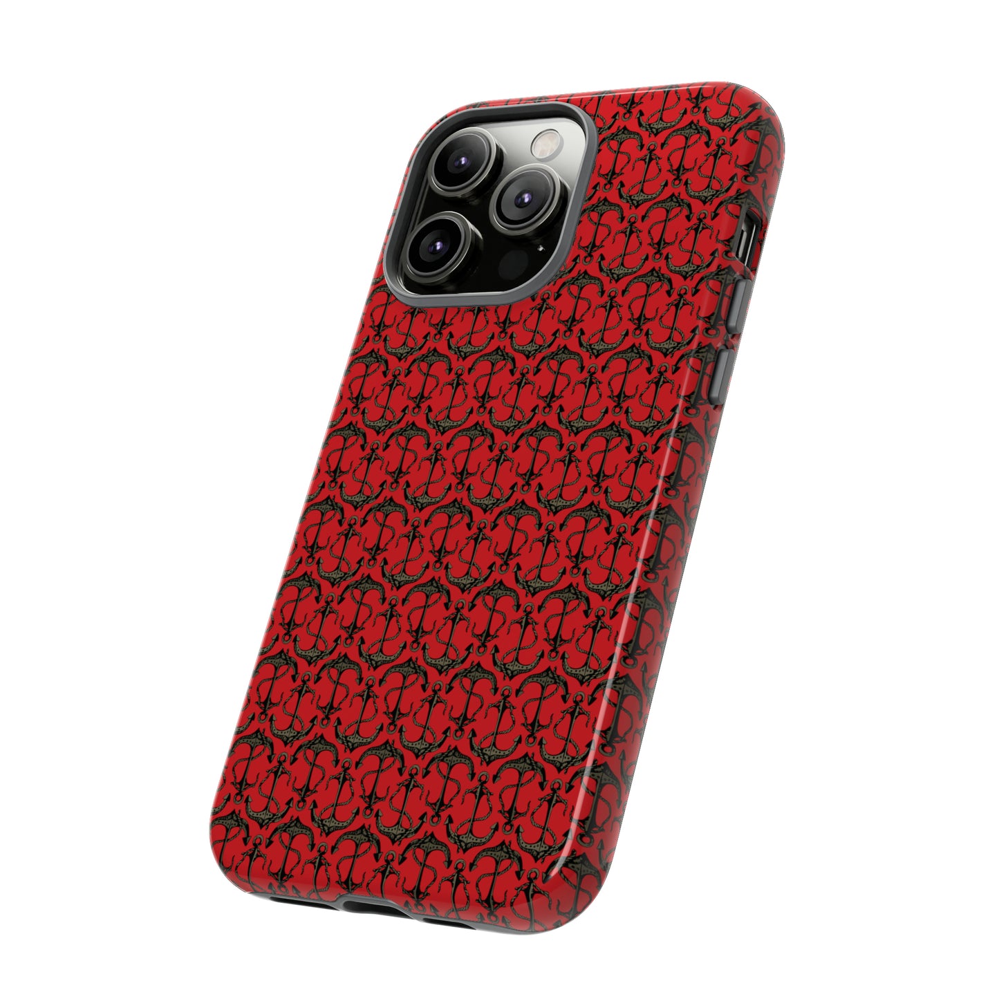 Anchors Away - Black Gray - Scarlet de0000 - Tough Cases