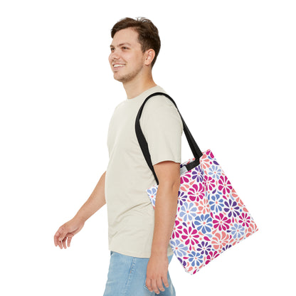 Bright Floral Print - White ffffff- Tote Bag