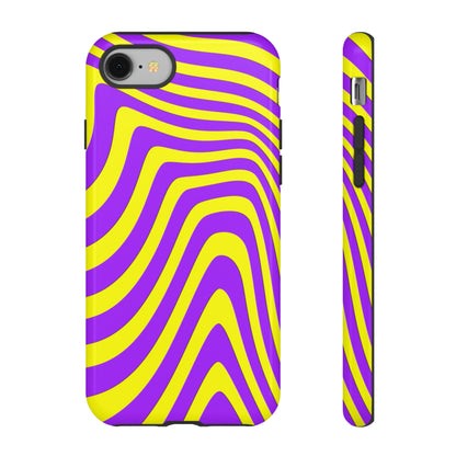 Retro wavy - yellow and purple - Tough Cases