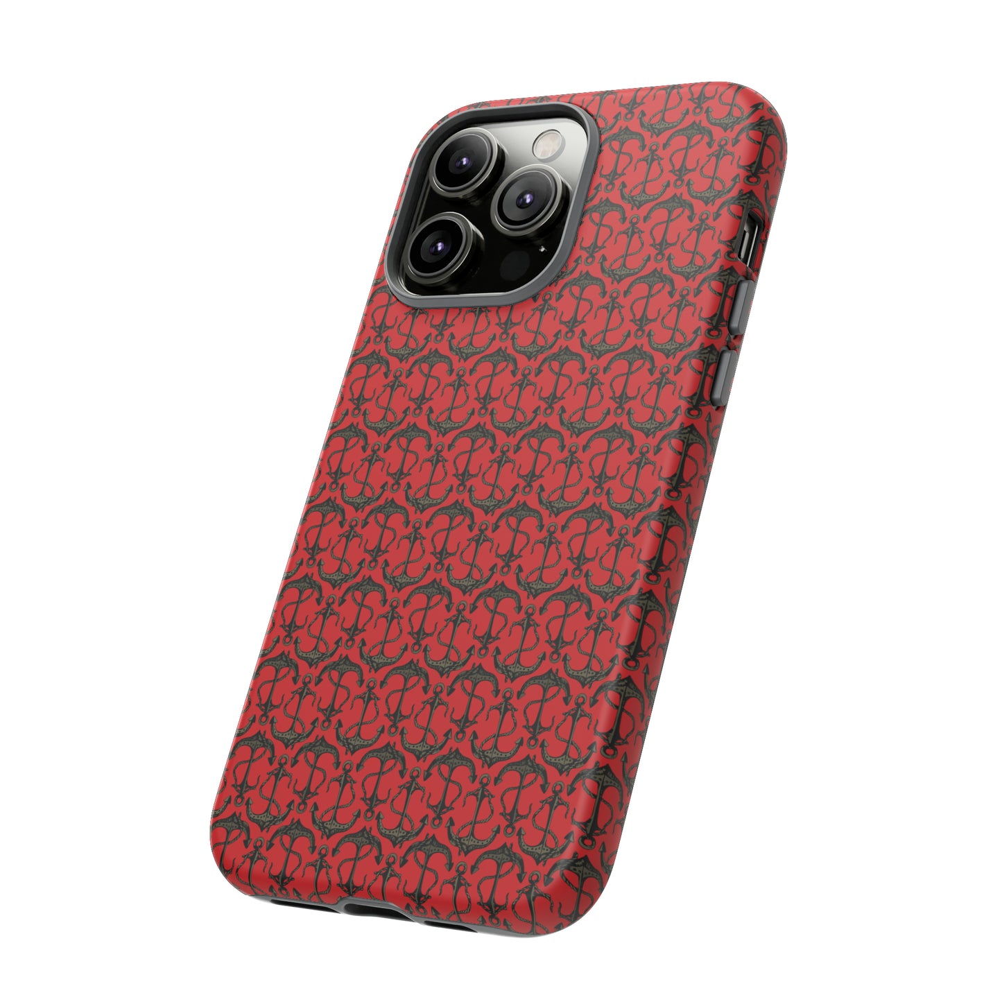 Anchors Away - Black Gray - Scarlet de0000 - Tough Cases