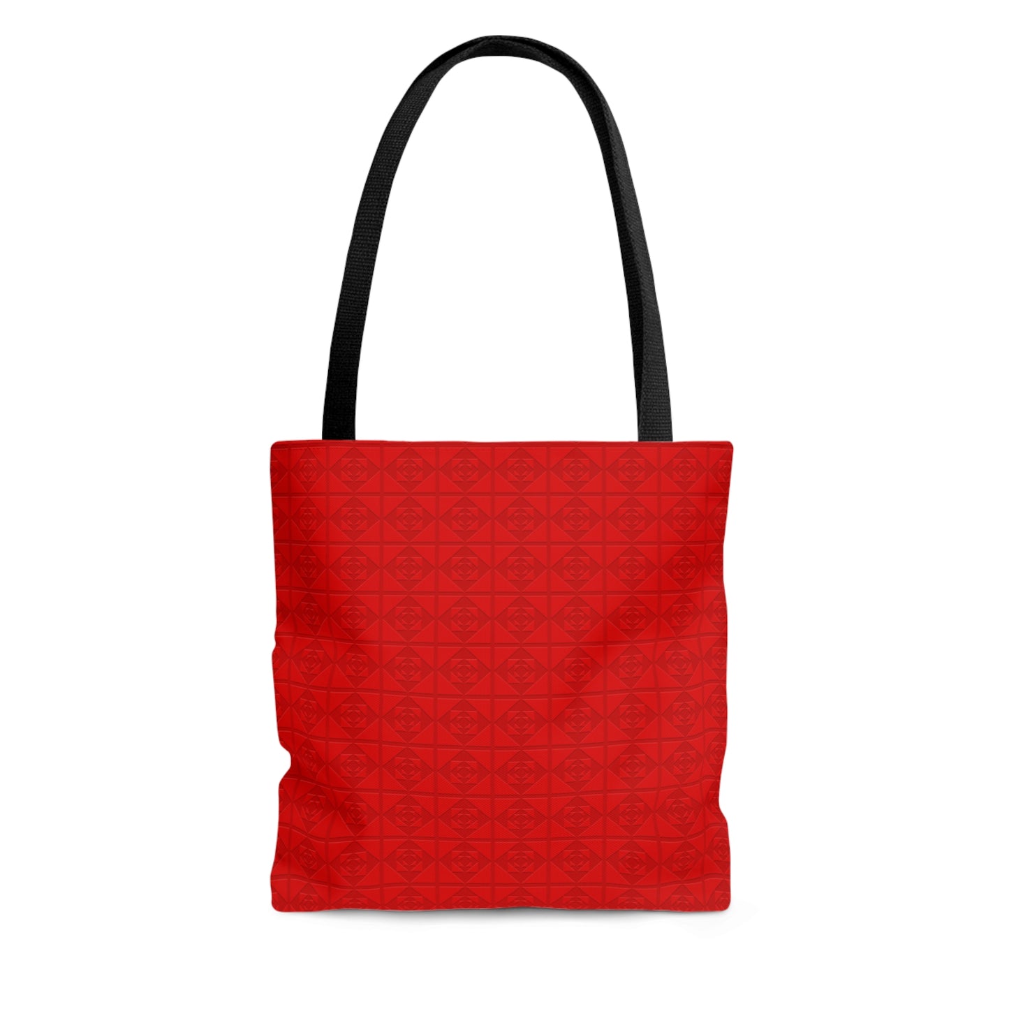 Embossed Geometric Pattern - Red - Tote Bag