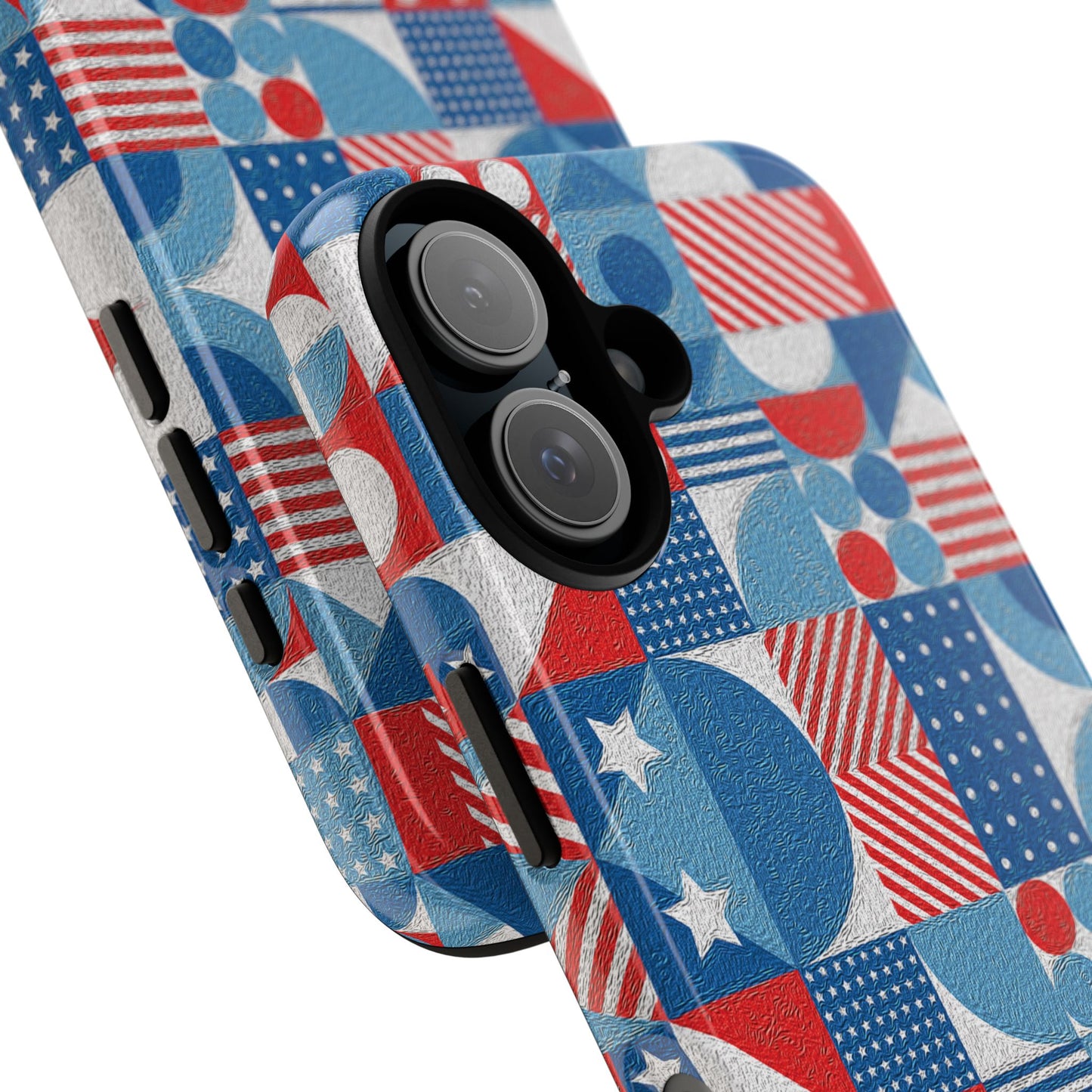 Red White and Blue Bold Pattern - BIG - Oil Paint Texture - Tough Cases