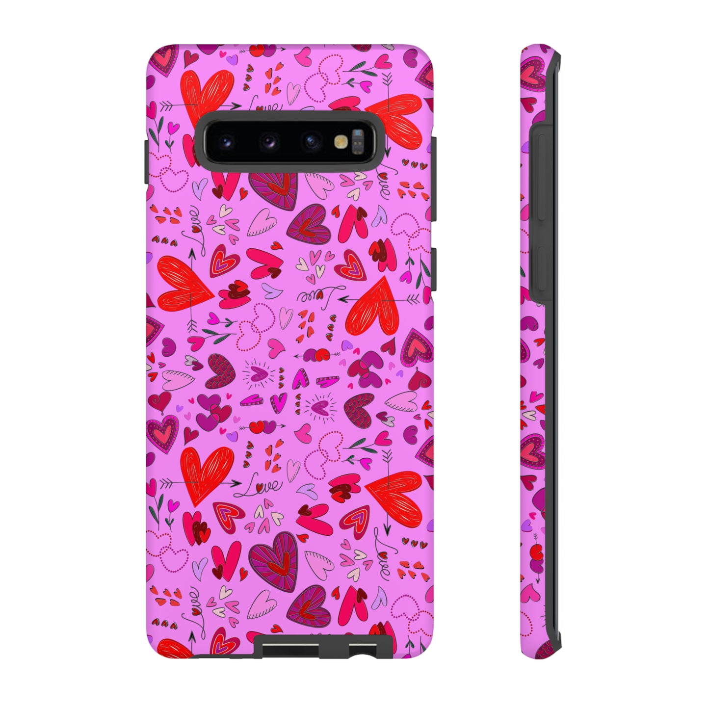 Heart Doodles - Fuschia Pink ff8eff - Tough Cases