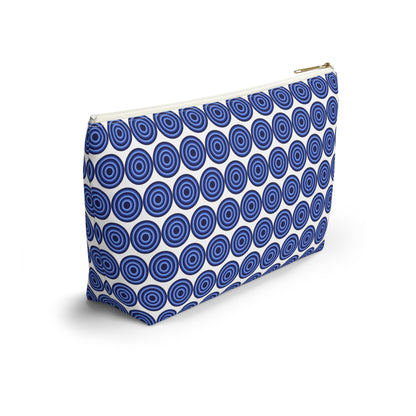 Colorful Circles - Blue - White - Accessory Pouch w T-bottom