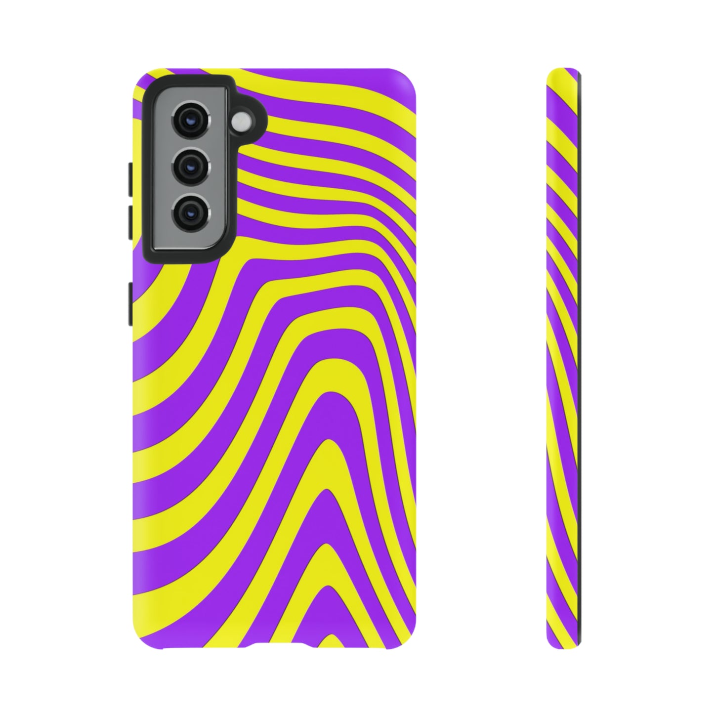 Retro wavy - yellow and purple - Tough Cases