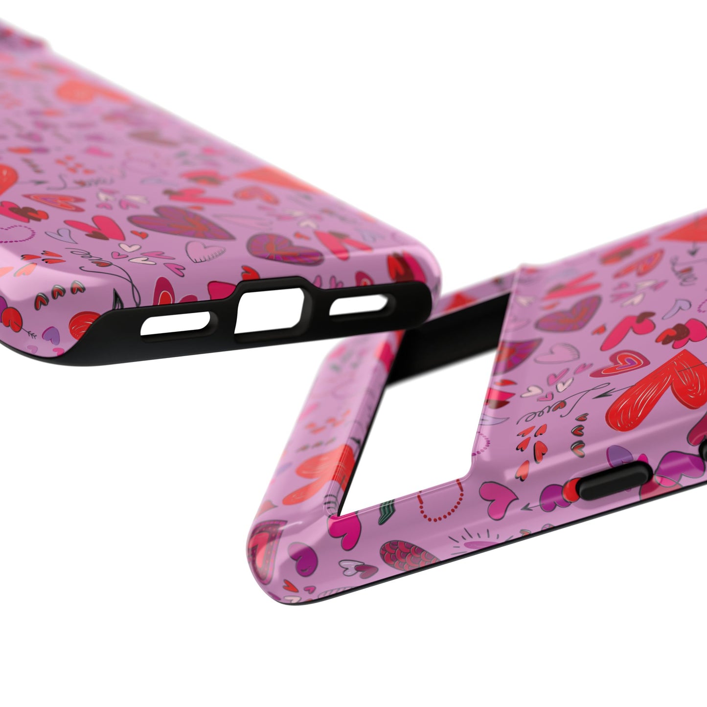 Heart Doodles - Fuschia Pink ff8eff - Tough Cases