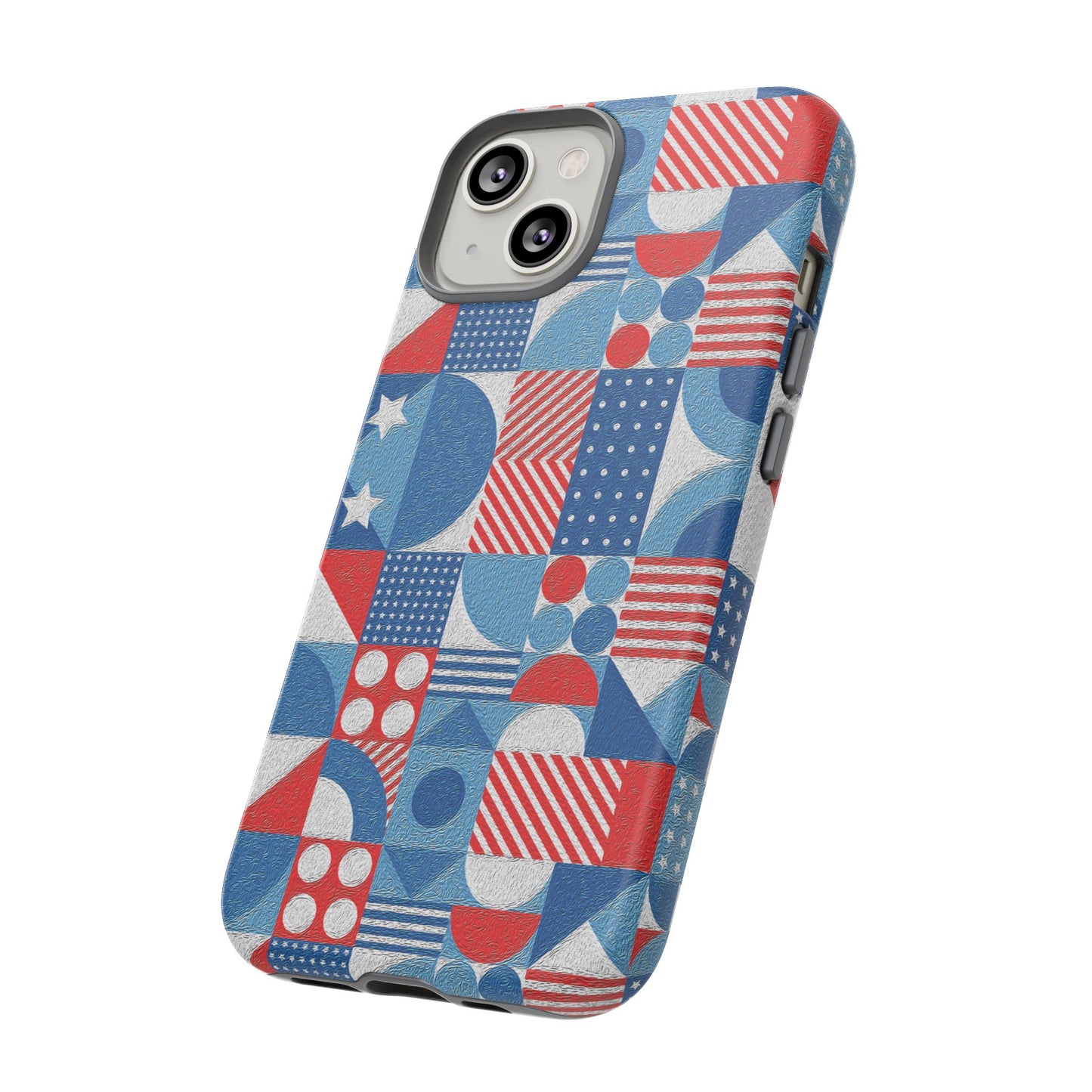 Red White and Blue Bold Pattern - BIG - Oil Paint Texture - Tough Cases