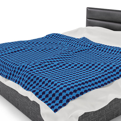 Blue Fan - Velveteen Plush Blanket