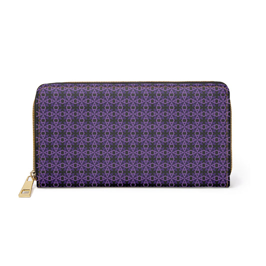 Letter Art - A - Purple - Black 000000 - Zipper Wallet