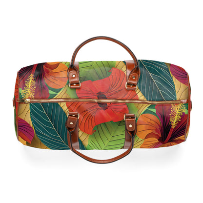 Hibiscus4 - Waterproof Travel Bag