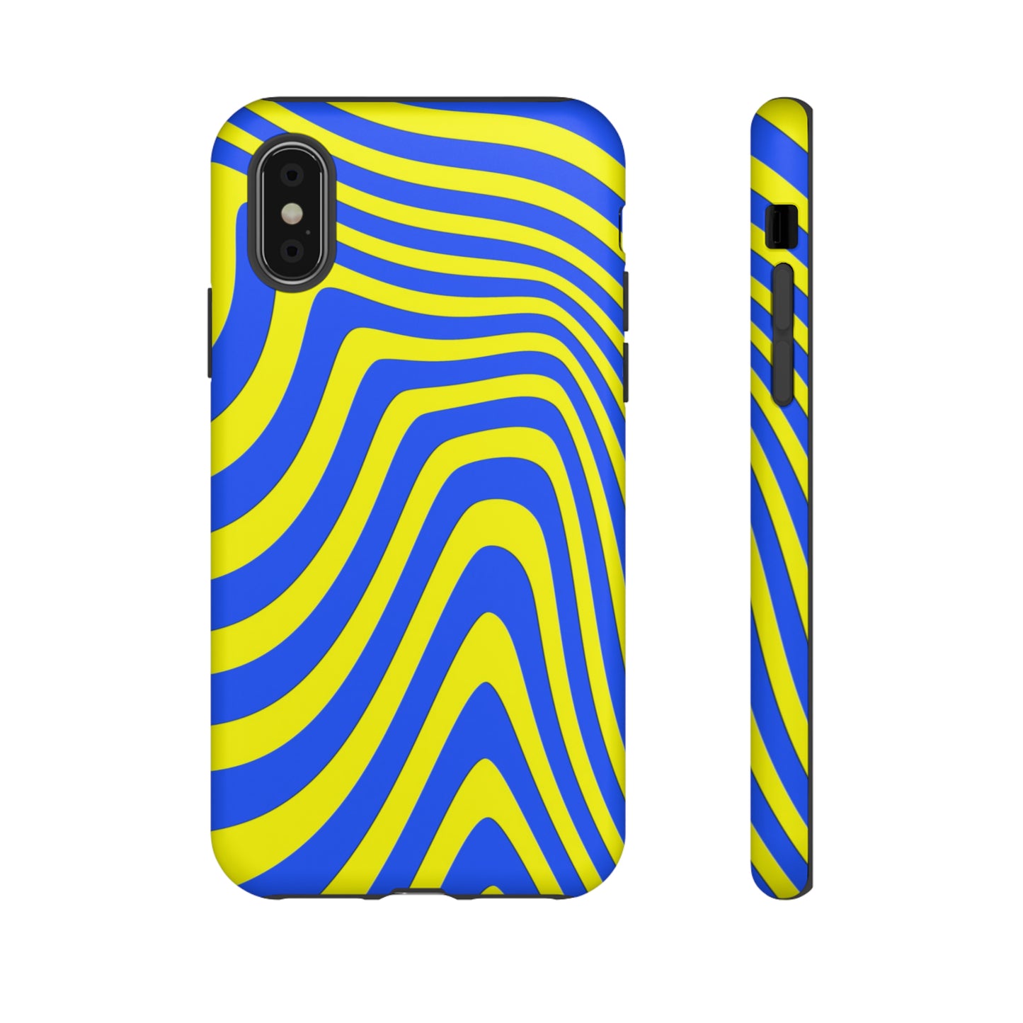 Retro wavy - yellow and blue - Tough Cases