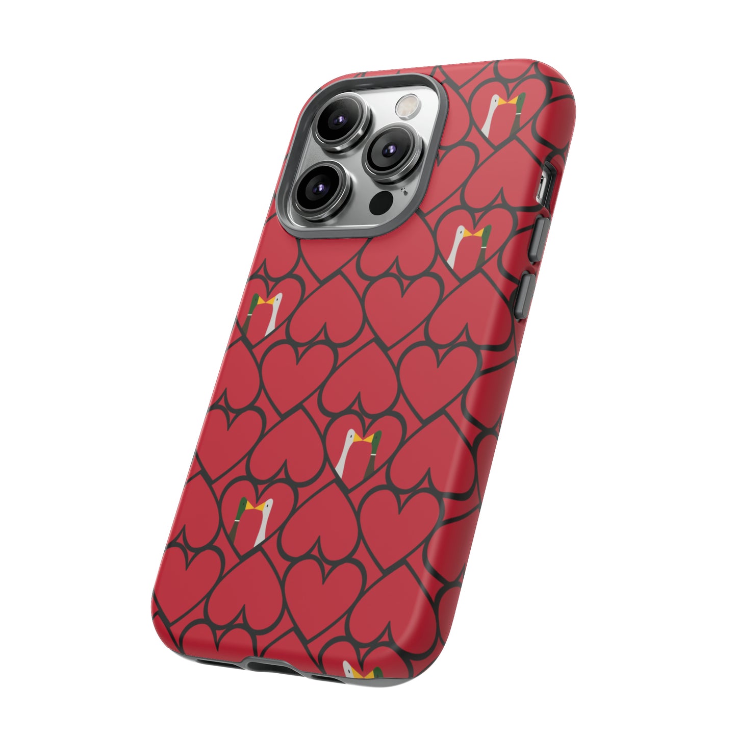 Ducks in hearts - Fire Engine Red c8092e - Tough Cases