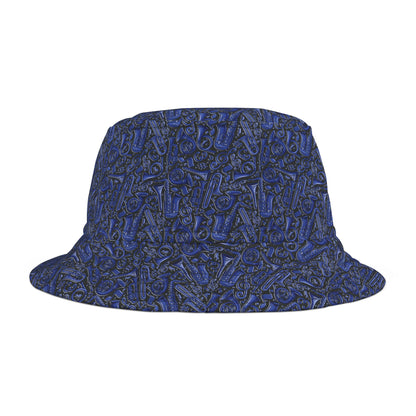 Band Camp - Blue - Black 000000 - Bucket Hat (AOP)