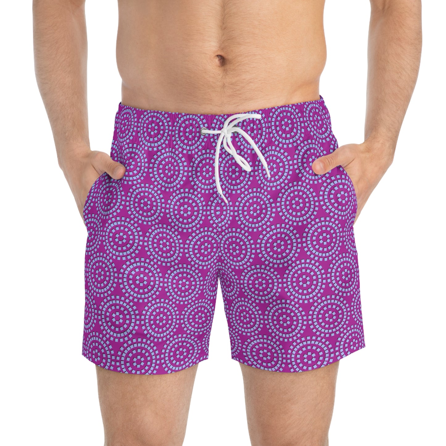 Circles and More Circles - Purple - Swim Trunks