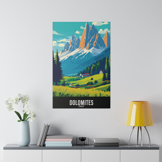 Dolomites - Italy - Black 000000 - Matte Canvas, Stretched, 0.75"