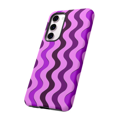 Vertical retro wavy purple and pink - Tough Cases