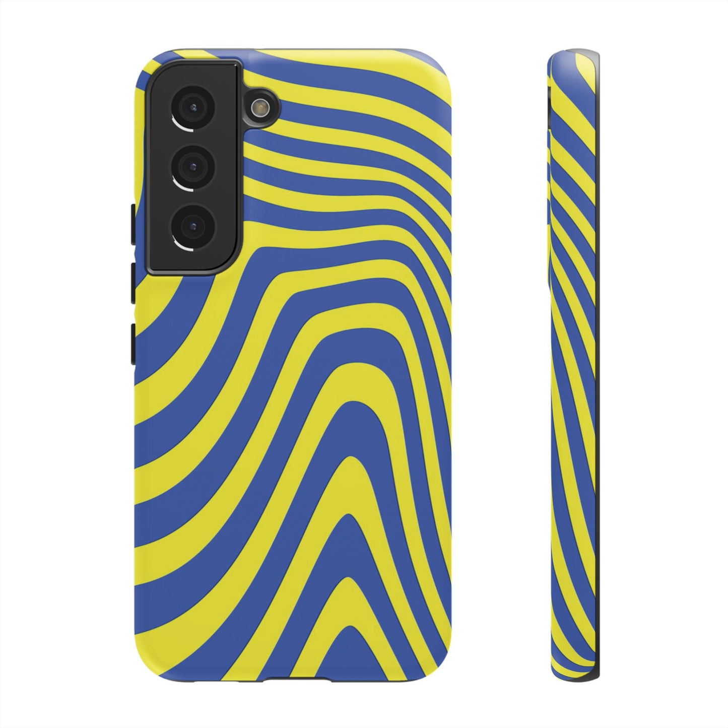 Retro wavy - yellow and blue - Tough Cases