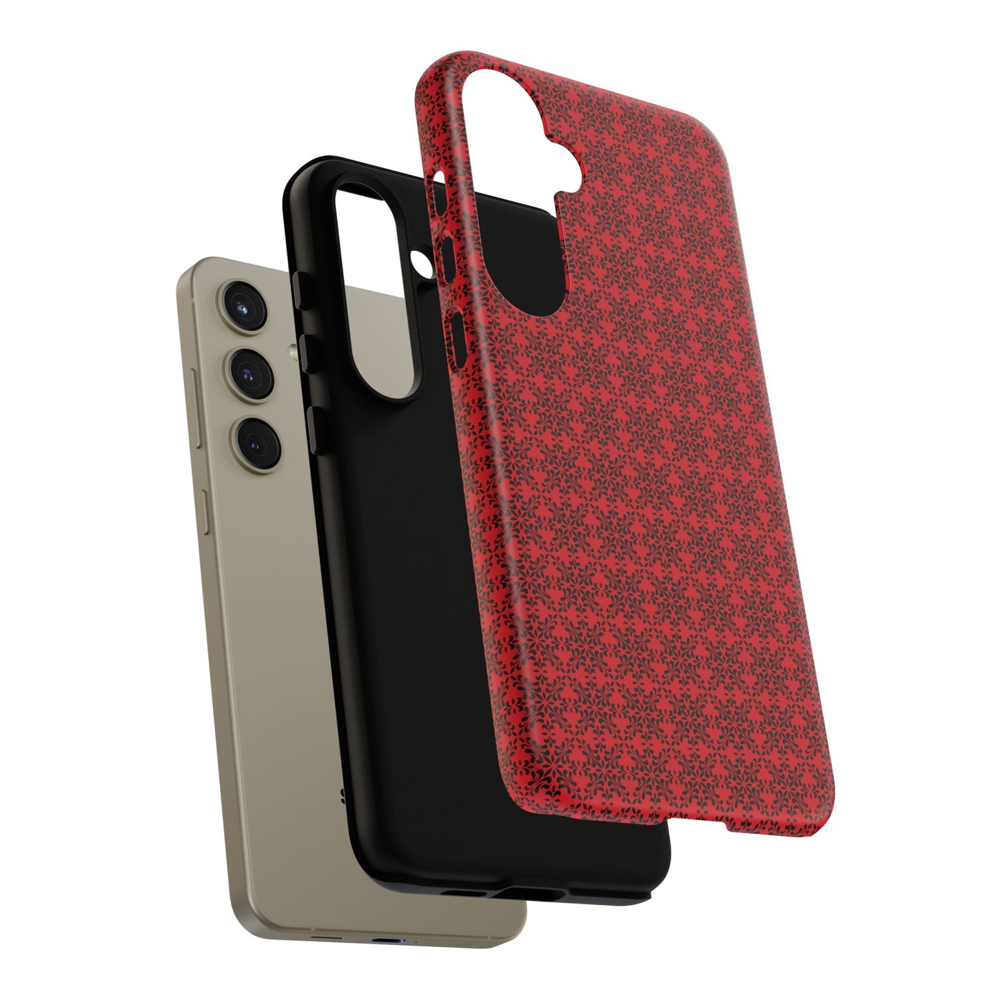 Vibrant Kaleidoscope - Black - Scarlet - Tough Cases