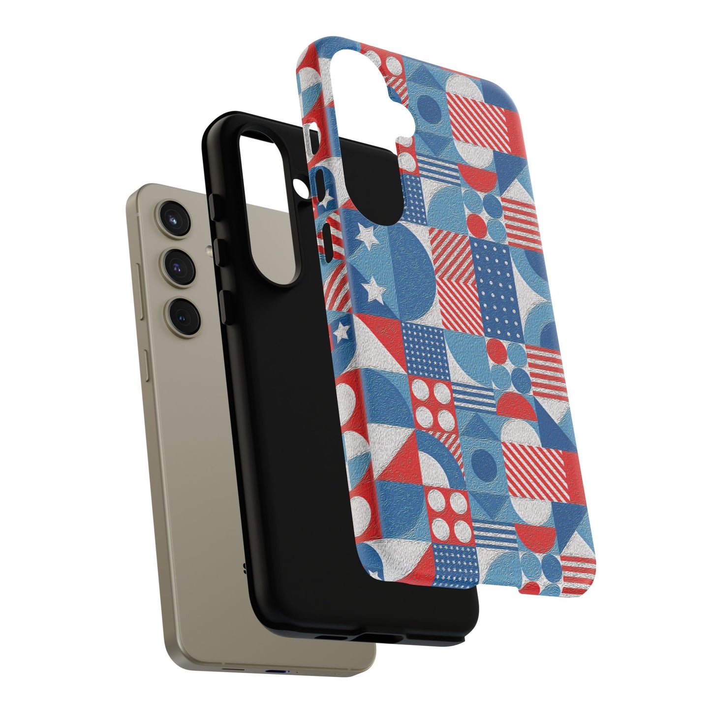 Red White and Blue Bold Pattern - BIG - Oil Paint Texture - Tough Cases