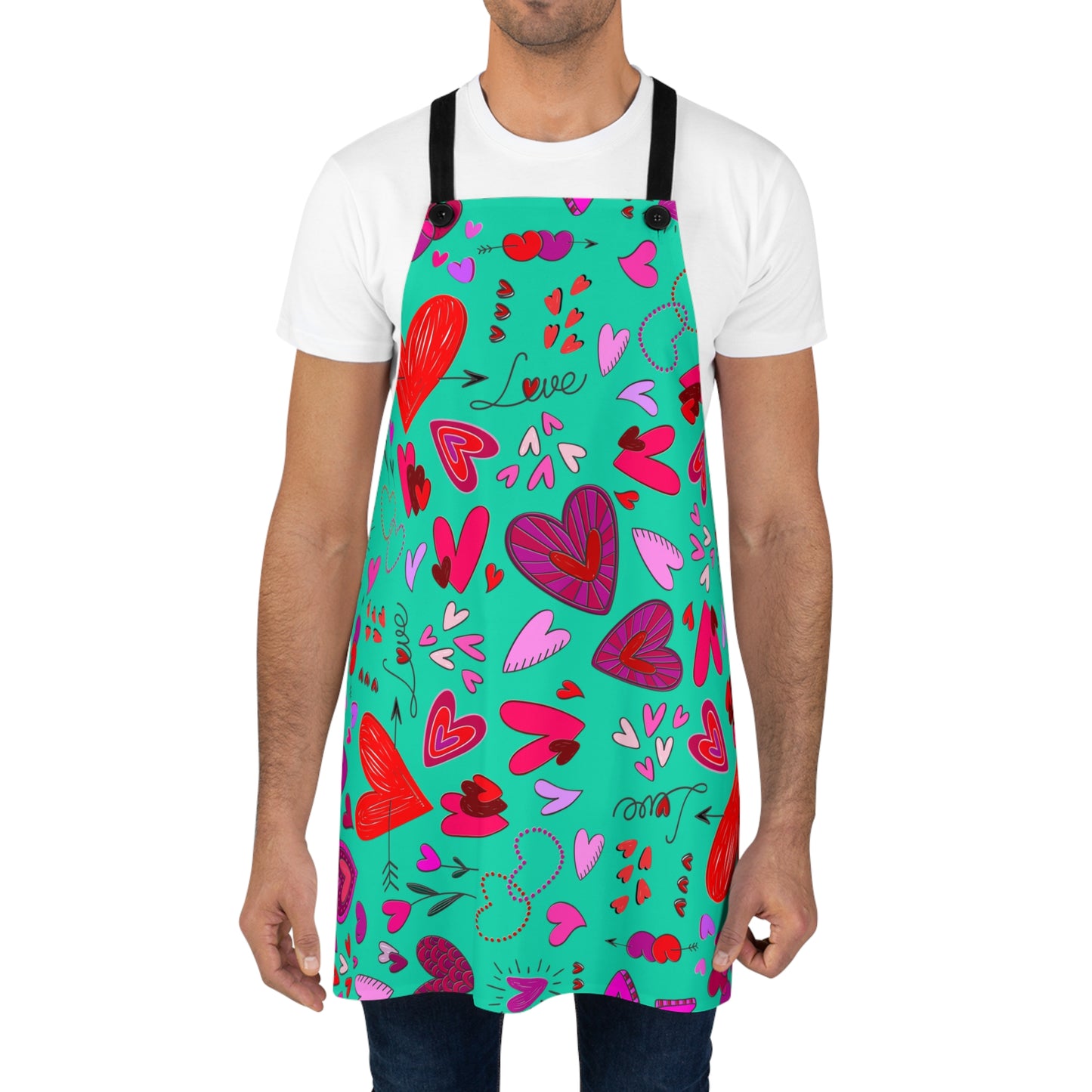 Heart Doodles - Turquoise 12d3ad - Apron