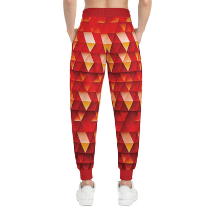 Geometric Flame - Red Triangles - Boston University Red d00000 - Athletic Joggers