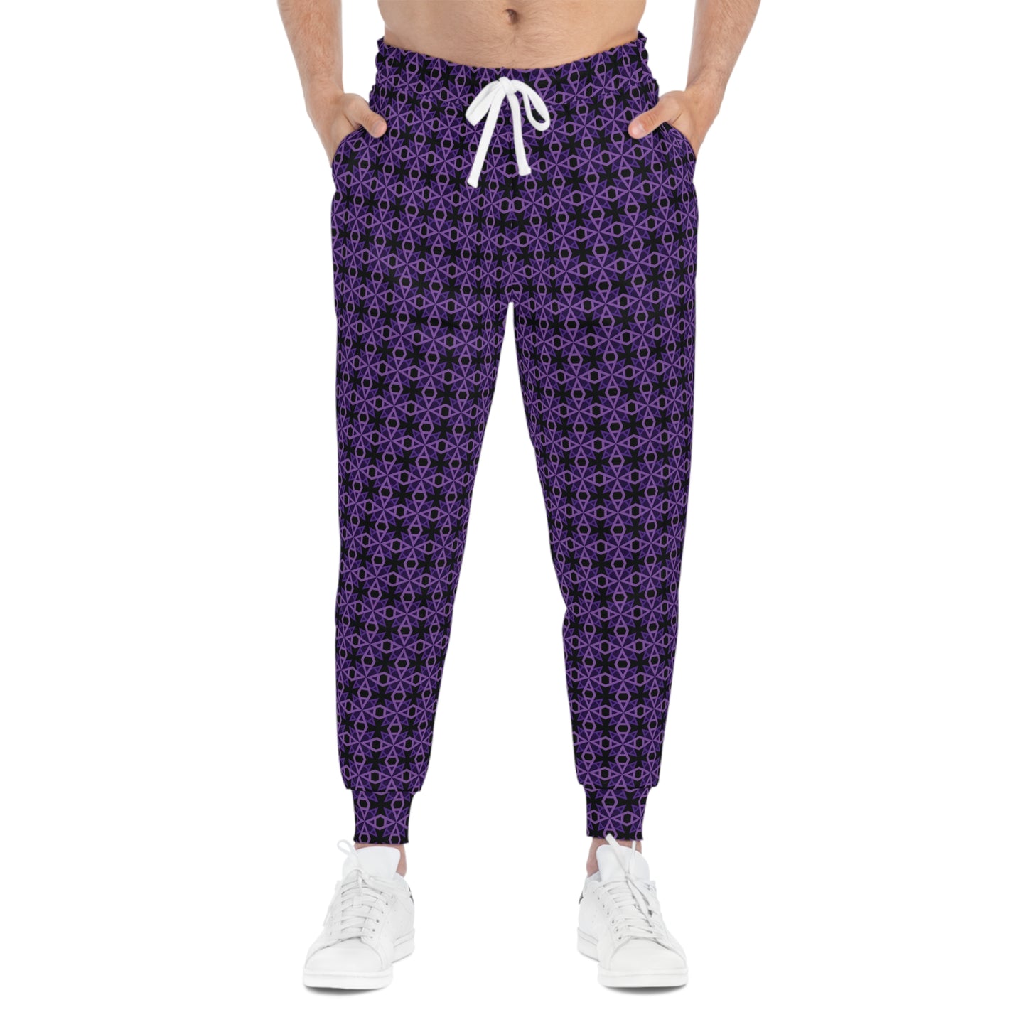 Letter Art - A - Purple - Black 000000 - Athletic Joggers (AOP)