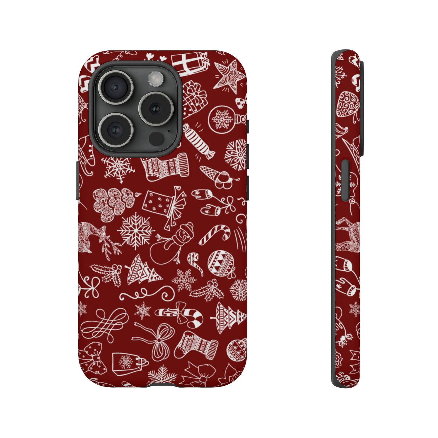 Christmas doodles on red - Tough Cases