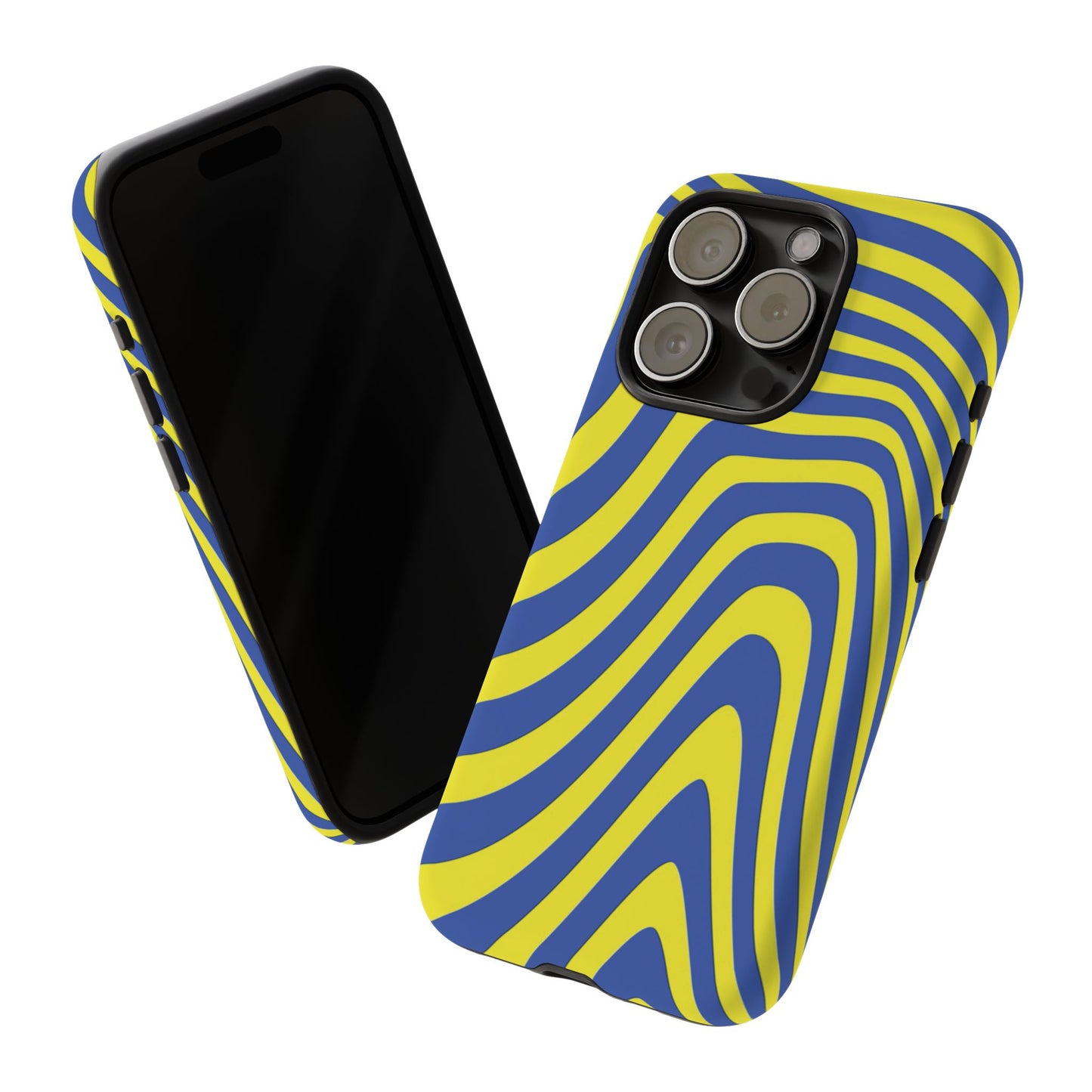 Retro wavy - yellow and blue - Tough Cases