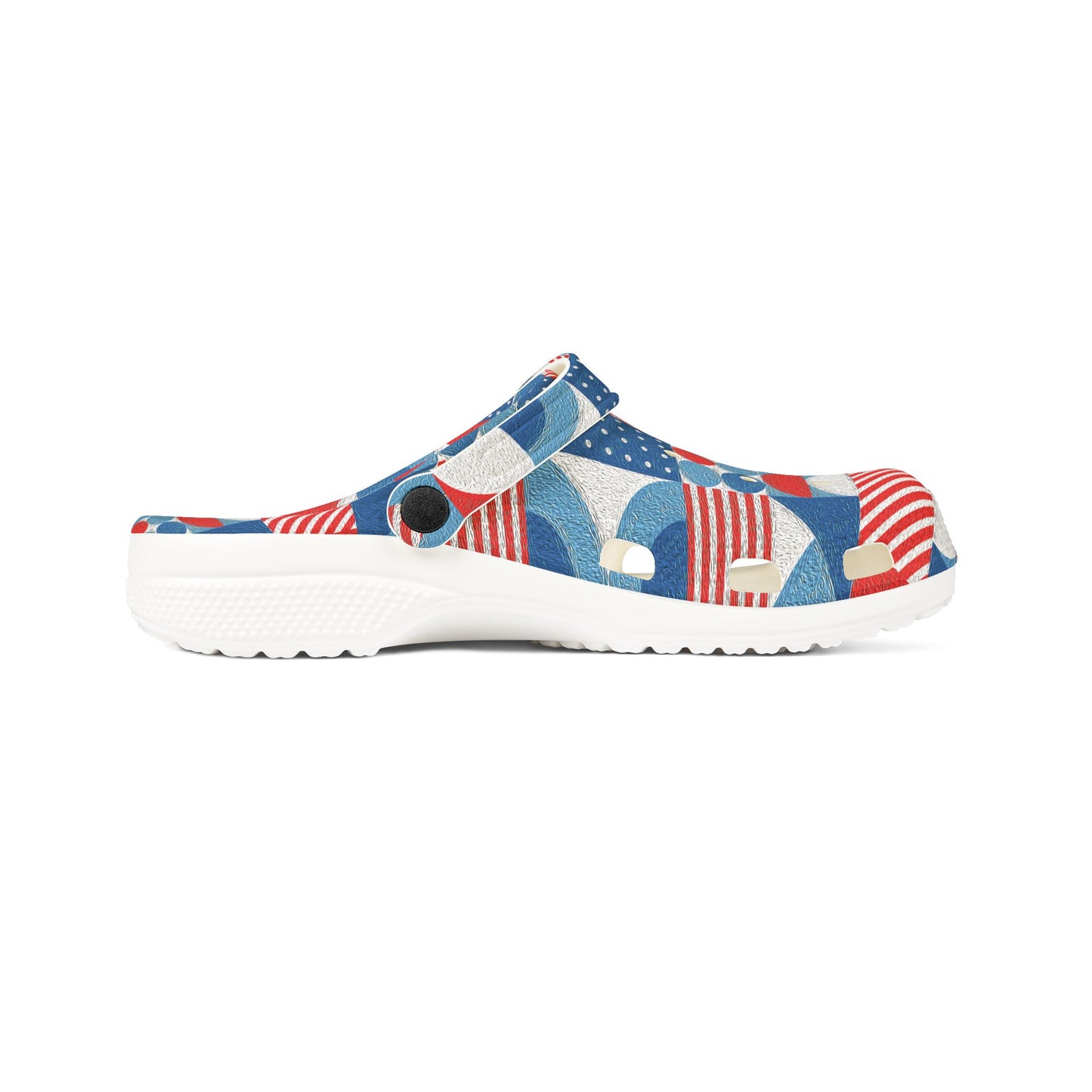 Red White and Blue Bold Pattern - Oil Paint Texture - EVA Foam Rubber Shoes