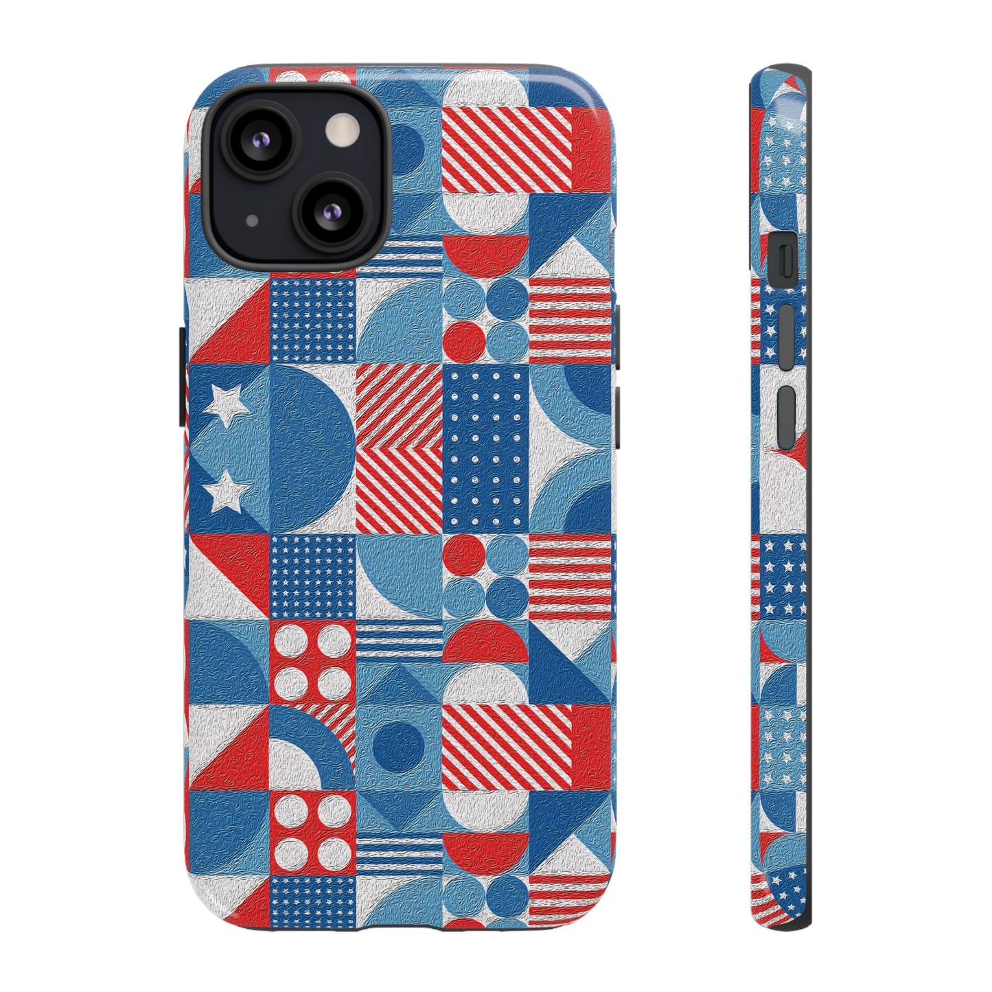 Red White and Blue Bold Pattern - BIG - Oil Paint Texture - Tough Cases