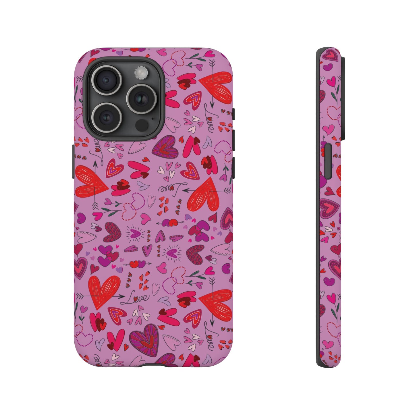 Heart Doodles - Fuschia Pink ff8eff - Tough Cases