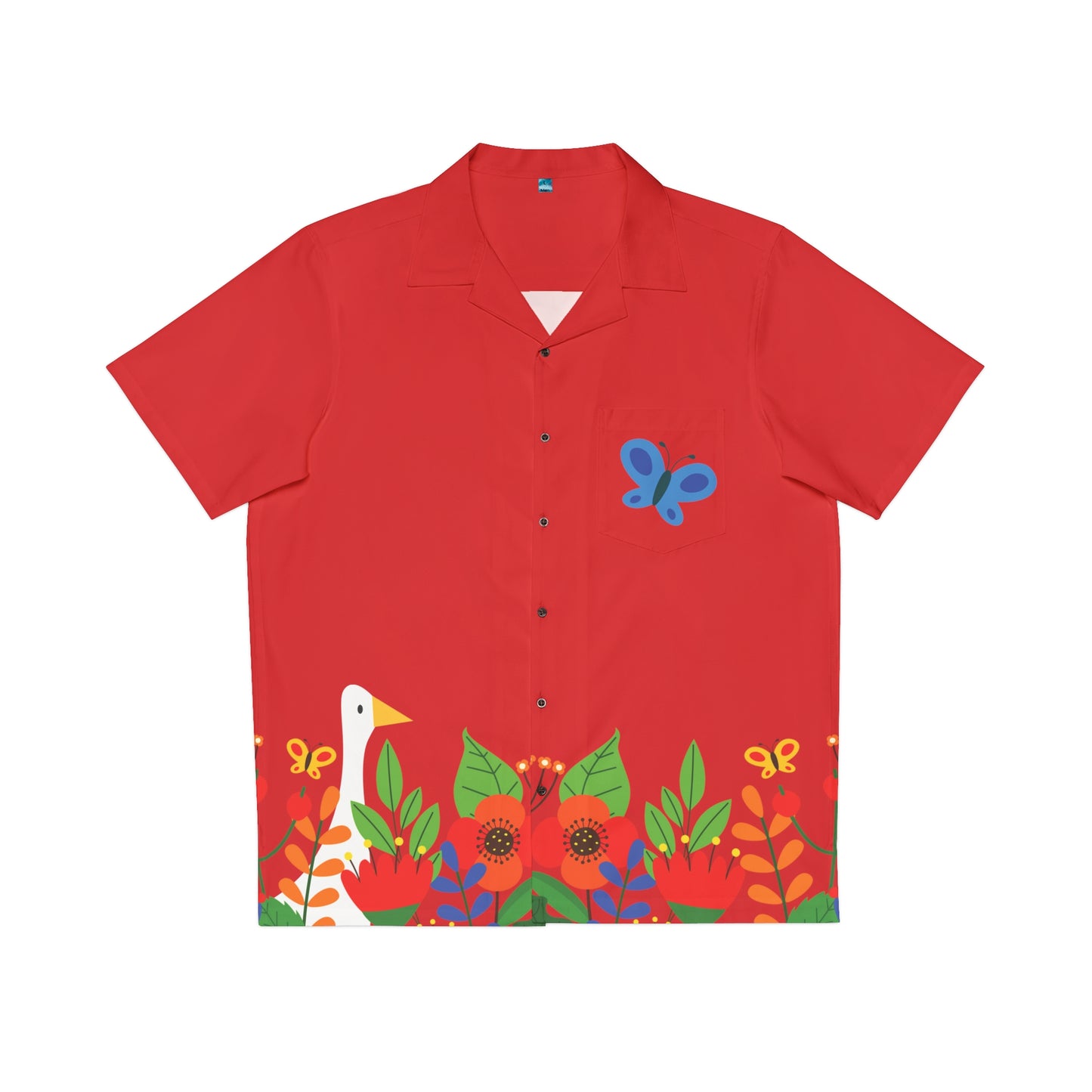 Bright Summer flowers - Scarlet de0000 - Men's Hawaiian Shirt