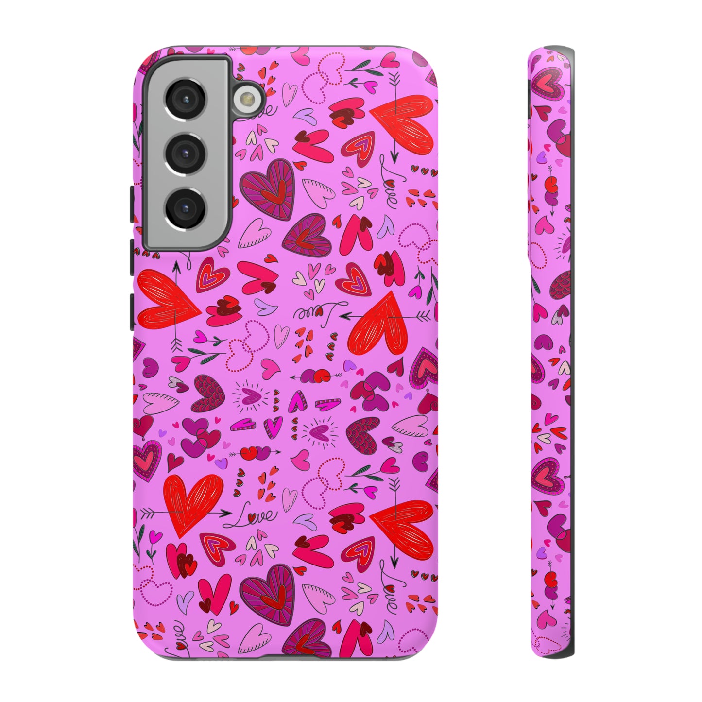 Heart Doodles - Fuschia Pink ff8eff - Tough Cases