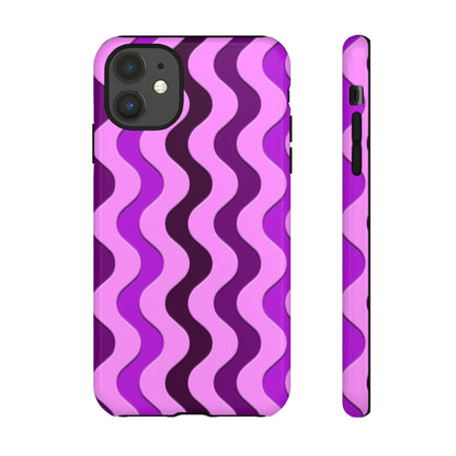 Vertical retro wavy purple and pink - Tough Cases