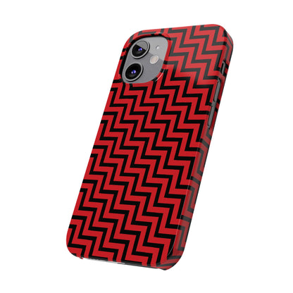 Zigs and Zags - Black - Scarlet - Slim Phone Cases