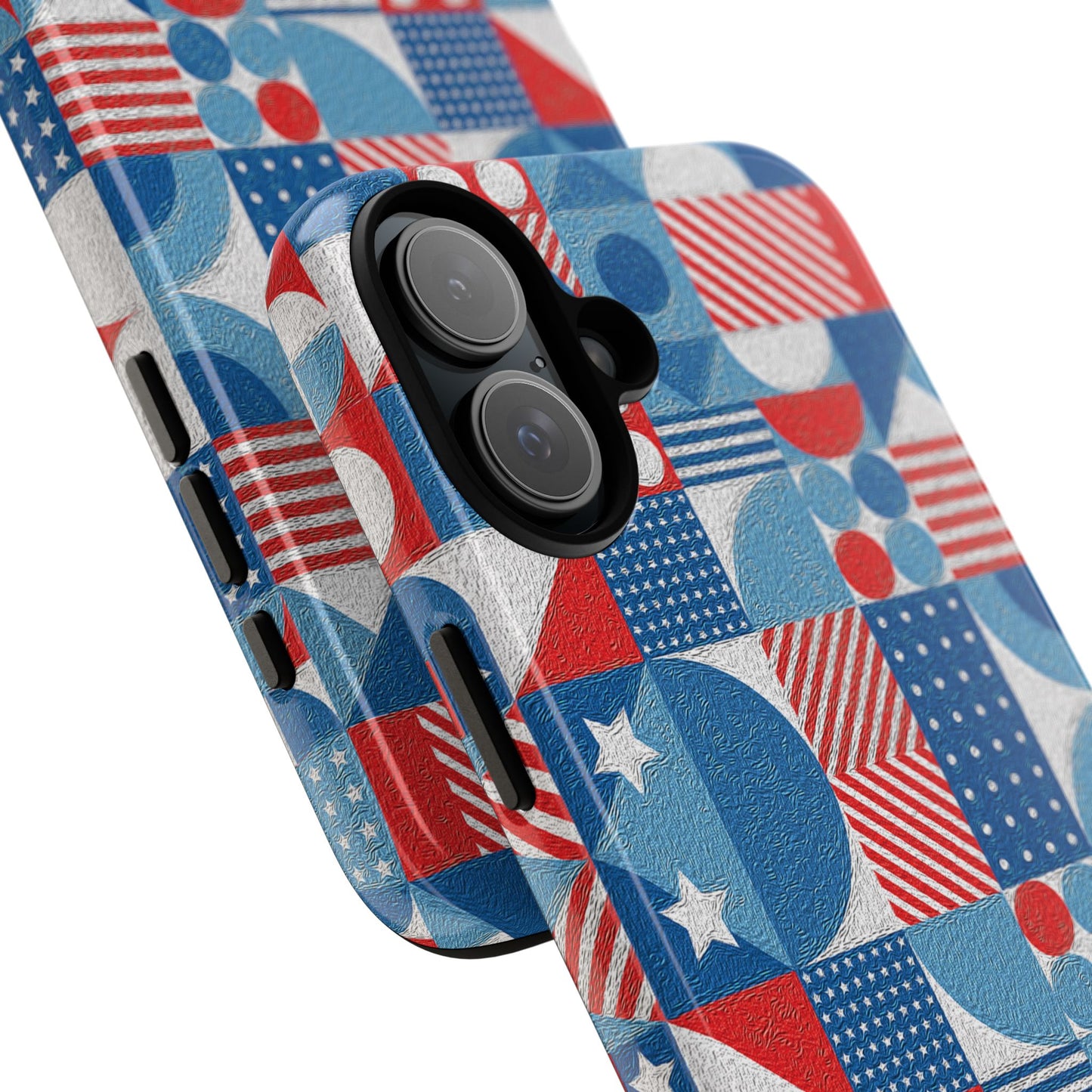 Red White and Blue Bold Pattern - BIG - Oil Paint Texture - Tough Cases