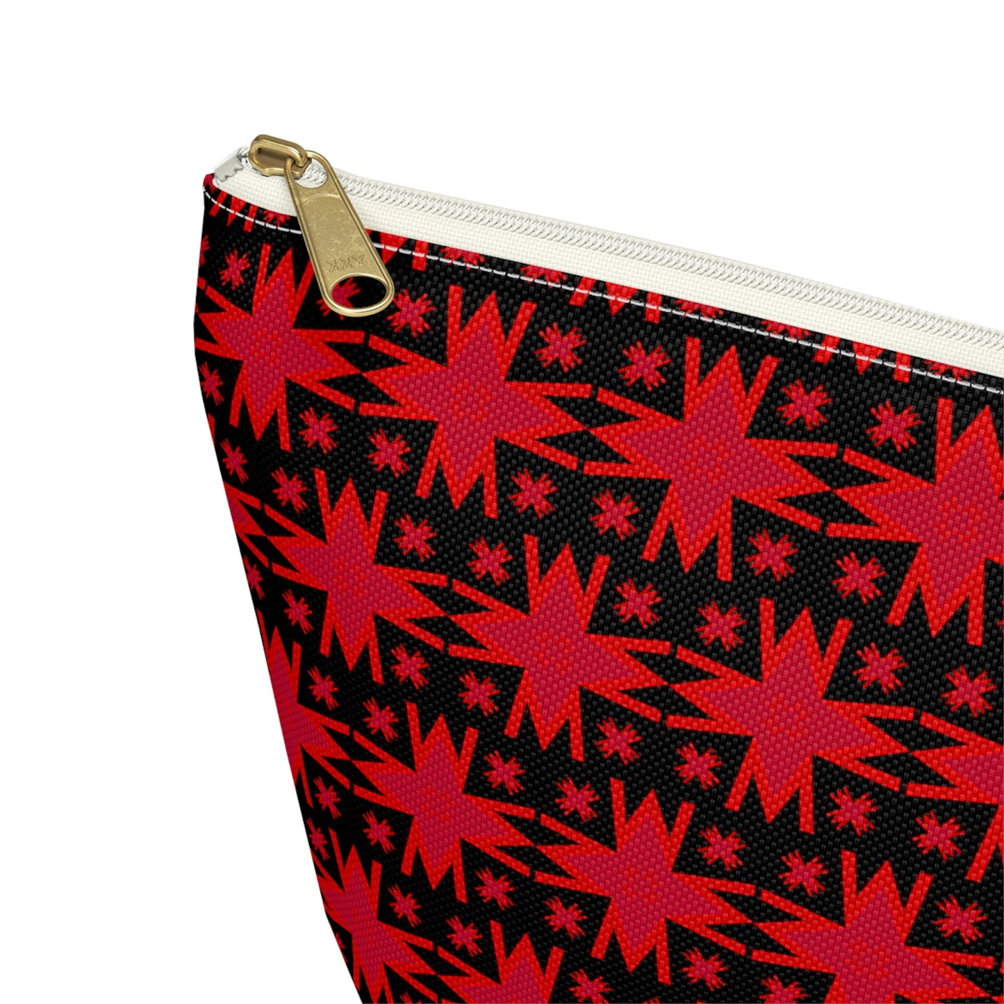 Letter Art - M - Red - Black 000000 - Accessory Pouch w T-bottom