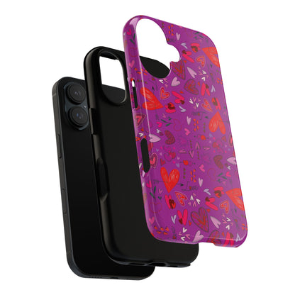 Heart Doodles - Deep Magenta B805AE - Tough Cases