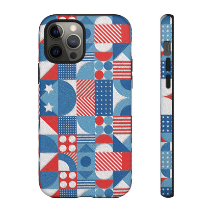 Red White and Blue Bold Pattern - BIG - Oil Paint Texture - Tough Cases