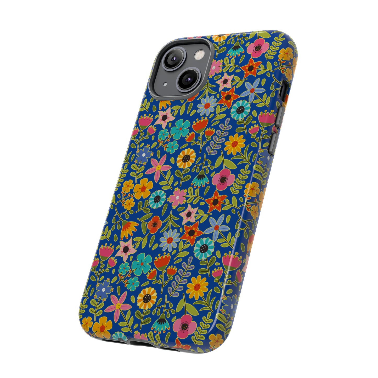 Playful Spring flowers - blue - Tough Cases