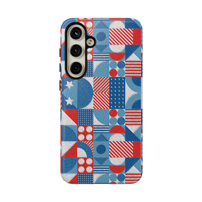 Red White and Blue Bold Pattern - BIG - Oil Paint Texture - Tough Cases